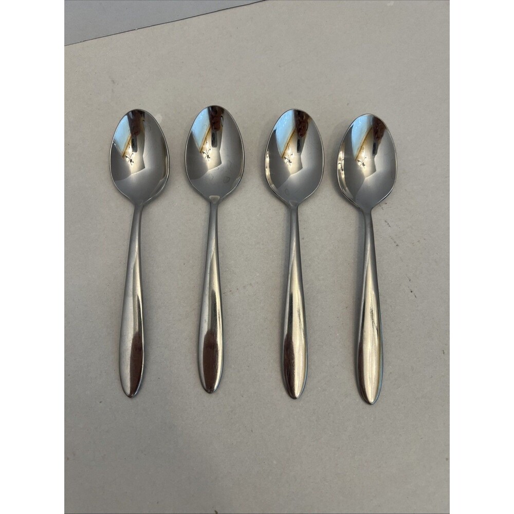 4 Oneida MOONCREST Jennifer Trista Luann Teaspoon Spoons Stainless Flatware